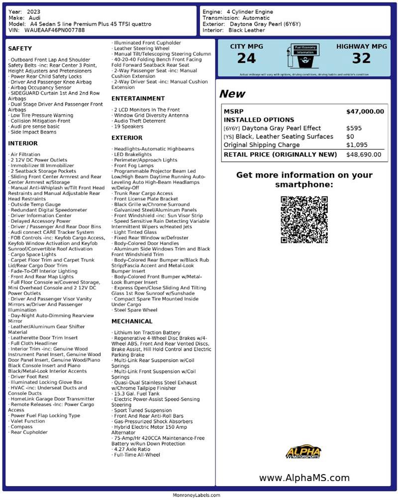 Used 2023 Audi A4 2.0T Premium Plus w/ Premium Plus Package image 3