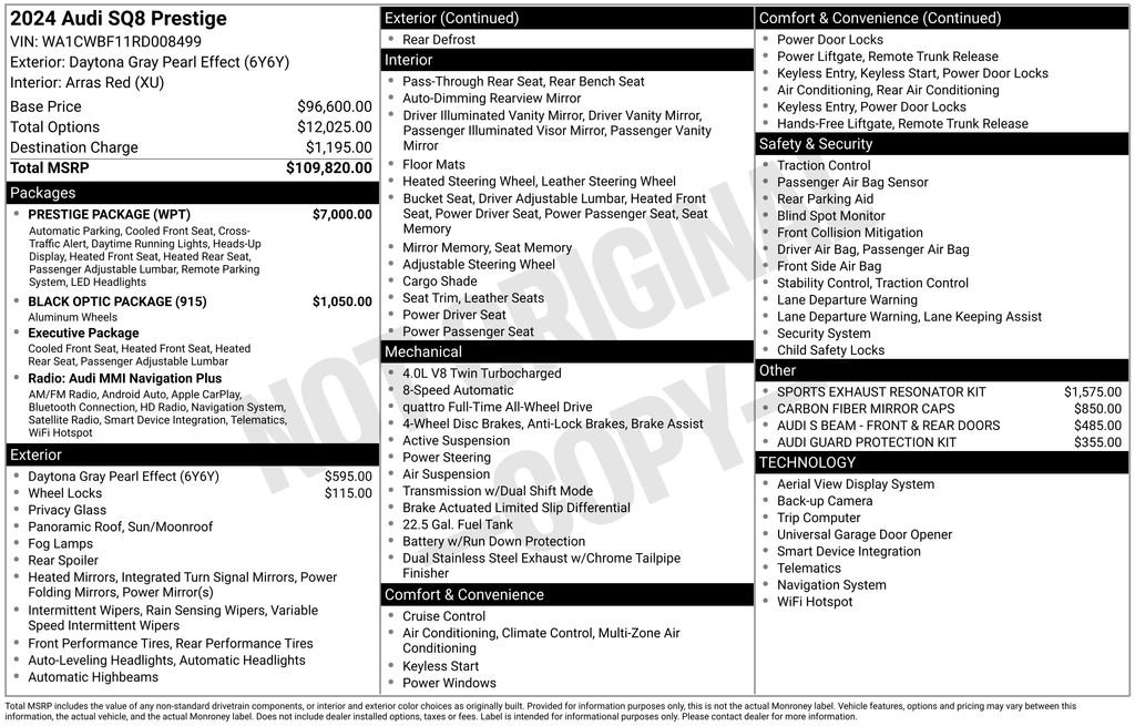 Used 2024 Audi SQ8 Prestige w/ Prestige Package AWD/4WD image 28