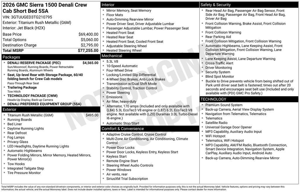 Used 2026 GMC Sierra 1500 Denali w/ Denali Reserve Package AWD/4WD image 4
