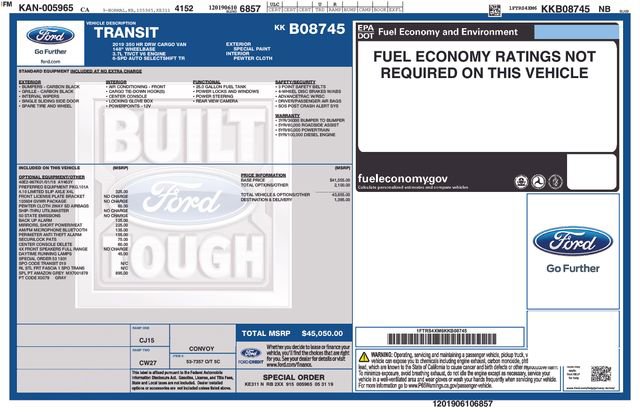 Used 2019 Ford Transit 350 148 High Roof Extended DRW RWD image 3