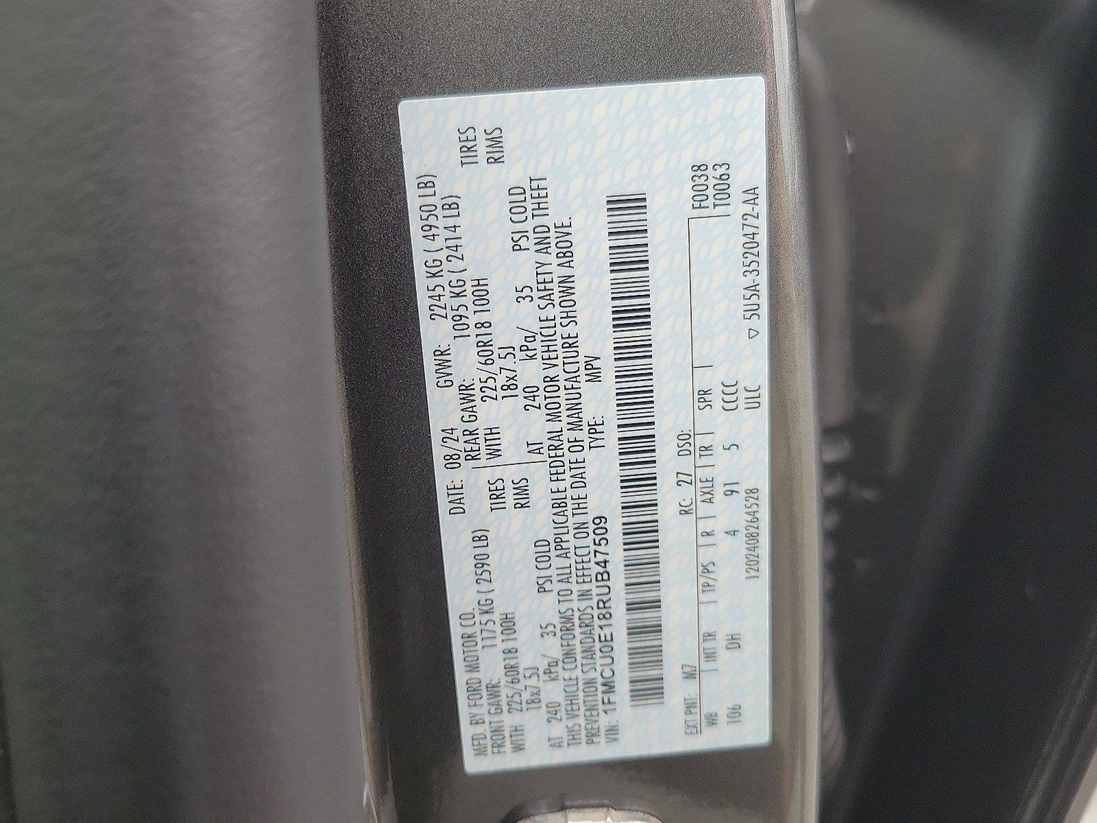 New 2024 Ford Escape SE w/ PHEV Premium Package FWD image 17