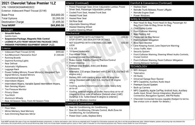 Used 2021 Chevrolet Tahoe Premier AWD/4WD image 10
