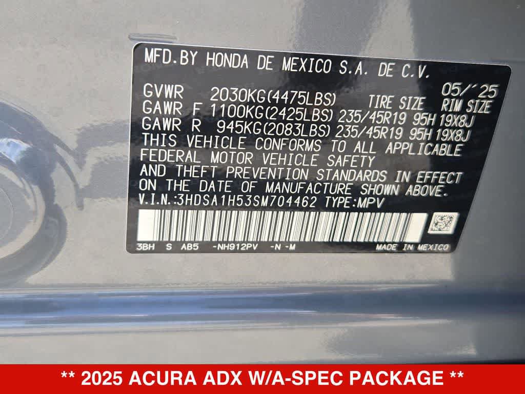 Used 2025 Acura ADX A-Spec FWD image 34