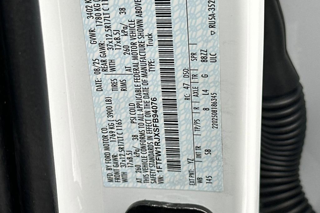 Certified 2025 Ford F150 Raptor w/ Equipment Group 803A Raptor R image 33