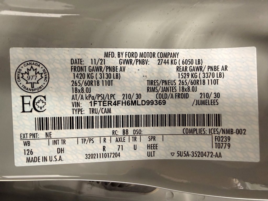 Used 2021 Ford Ranger Lariat w/ Equipment Group 501A High image 27