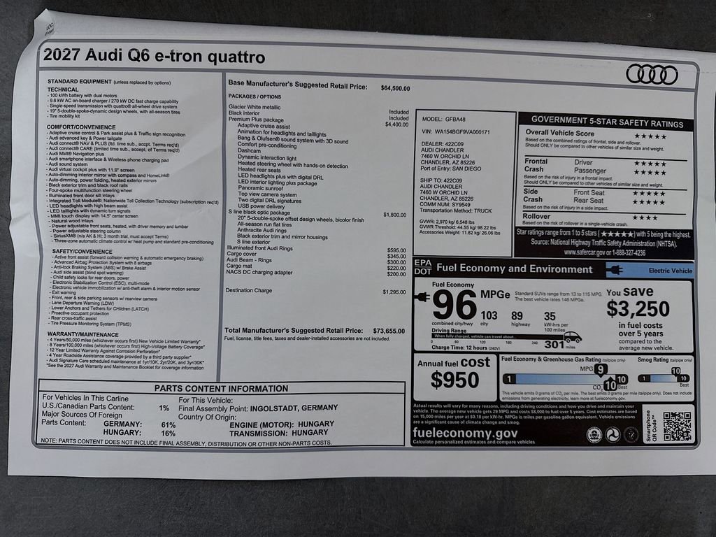 New 2027 Audi Q6 e-tron Premium Plus AWD/4WD image 9