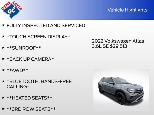Used 2022 Volkswagen Atlas SE AWD/4WD image 34