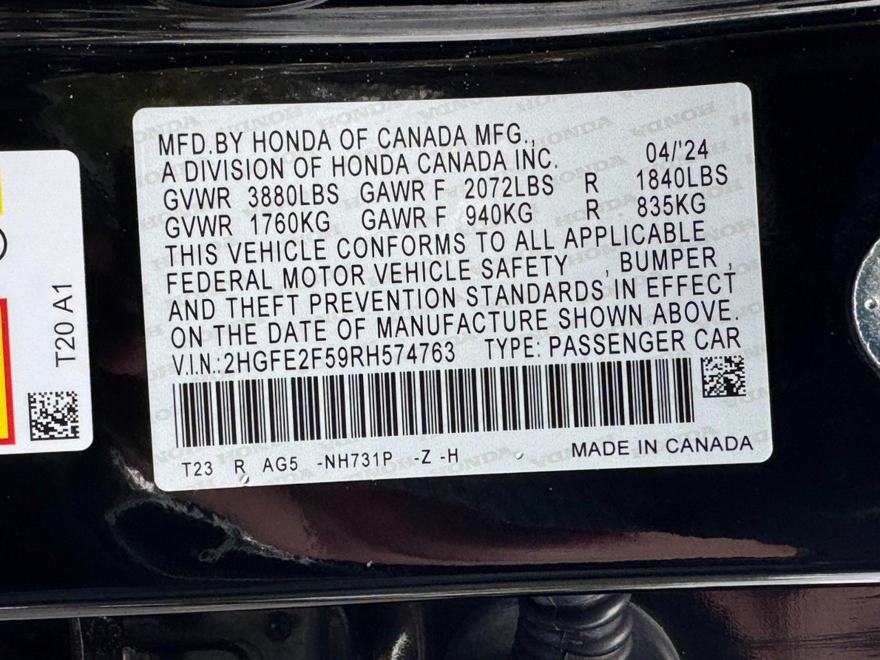 Certified 2024 Honda Civic Sport image 24