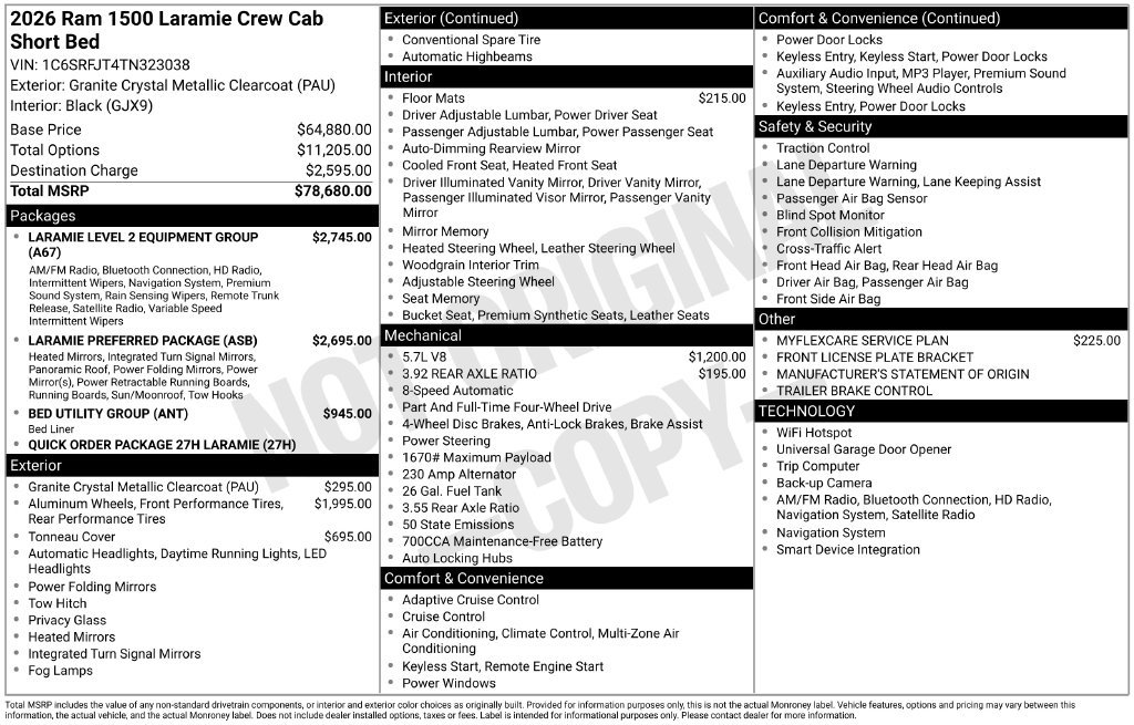 New 2026 RAM 1500 Laramie AWD/4WD image 6