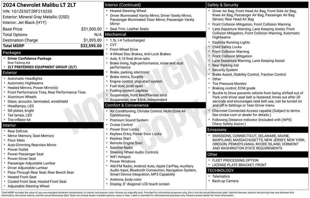 Used 2024 Chevrolet Malibu LT image 52