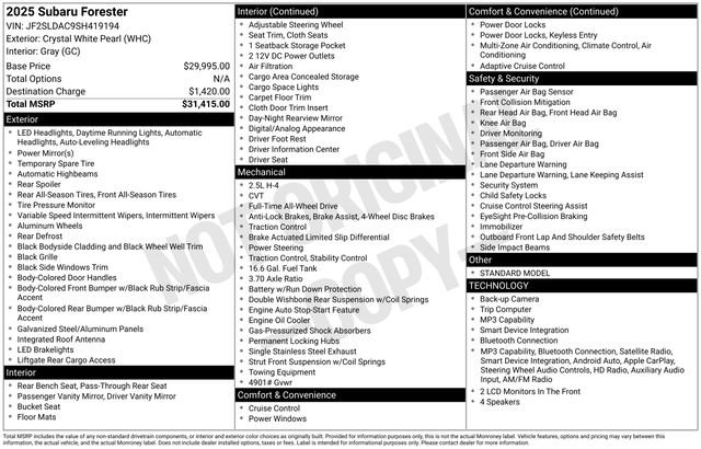 Certified 2025 Subaru Forester AWD/4WD image 28