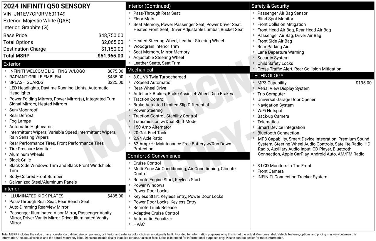 Used 2024 INFINITI Q50 Sensory RWD image 28