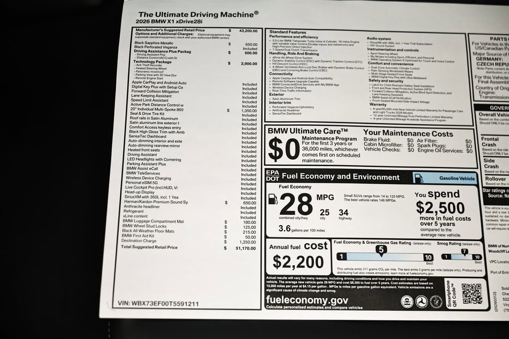 New 2026 BMW X1 xDrive28i w/ Technology Package image 24