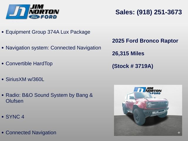 Used 2025 Ford Bronco Raptor AWD/4WD image 8