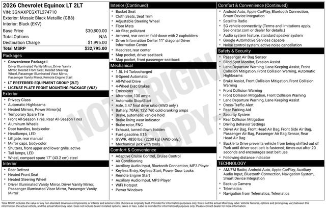 New 2026 Chevrolet Equinox LT AWD/4WD image 42