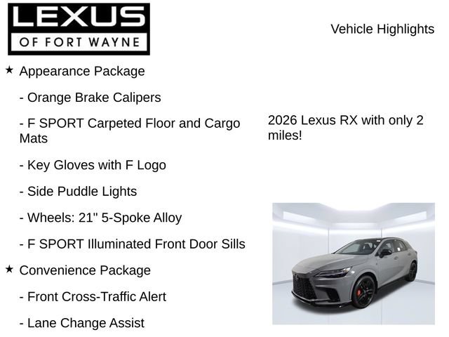 New 2026 Lexus RX 500h F Sport w/ Appearance Package AWD/4WD image 7