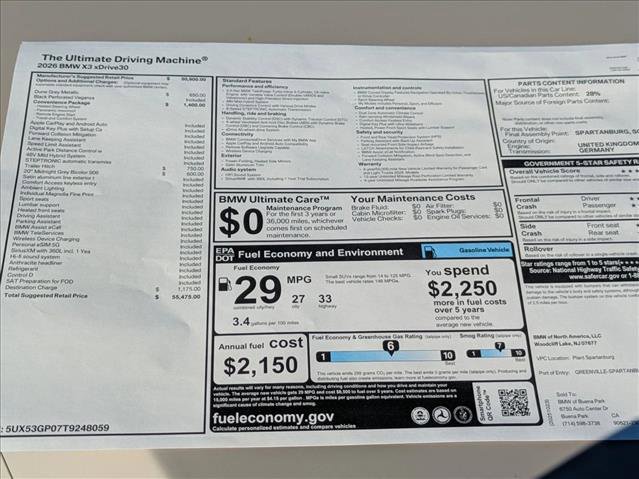 New 2026 BMW X3 xDrive30 w/ Convenience Package image 14