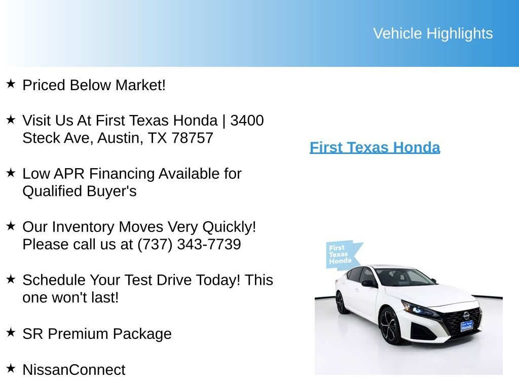 Used 2024 Nissan Altima 2.5 SR w/ SR Premium Package FWD image 10