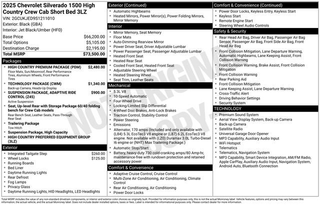 Used 2025 Chevrolet Silverado 1500 High Country w/ High Country Premium Package AWD/4WD image 26