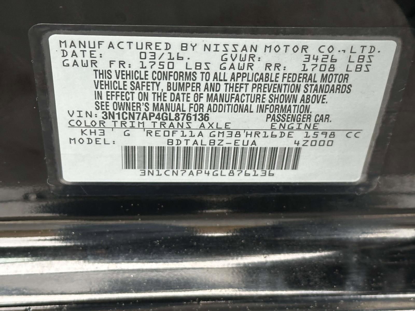 Used 2016 Nissan Versa SV FWD image 28