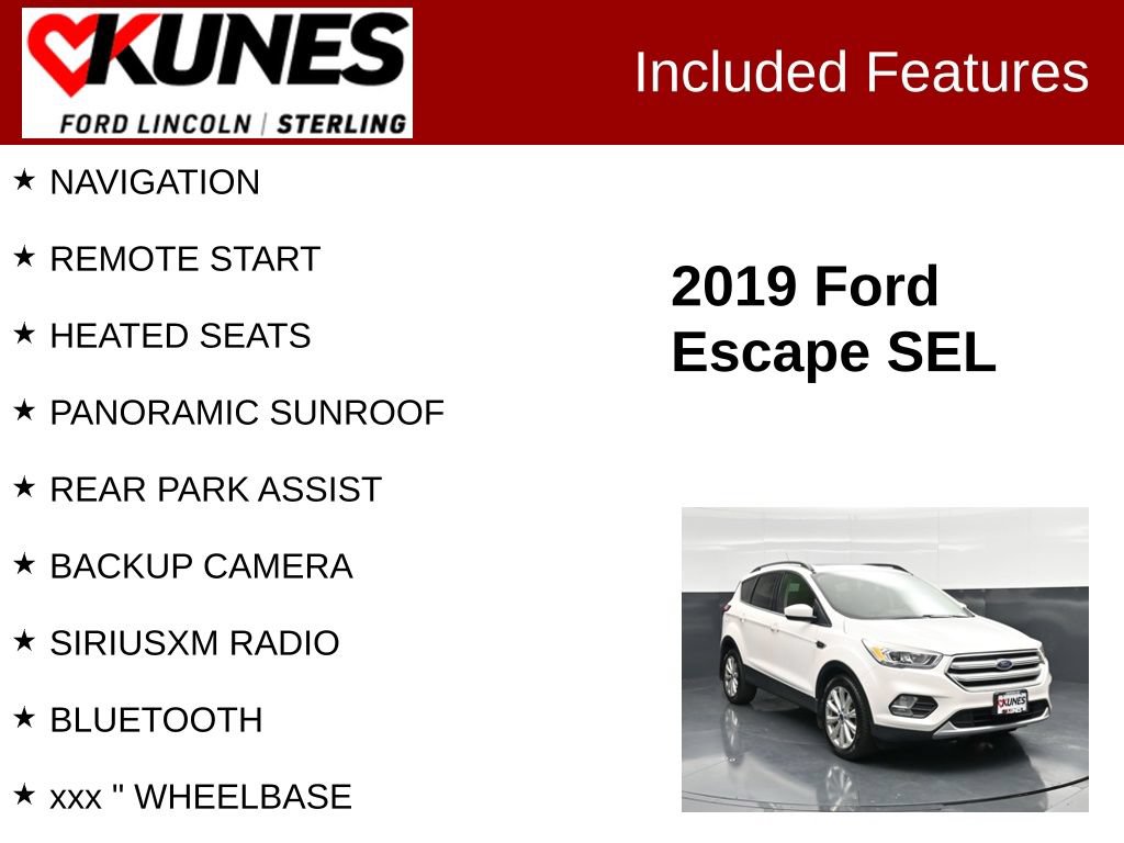 Used 2019 Ford Escape SEL w/ Sun & Style Package FWD image 2