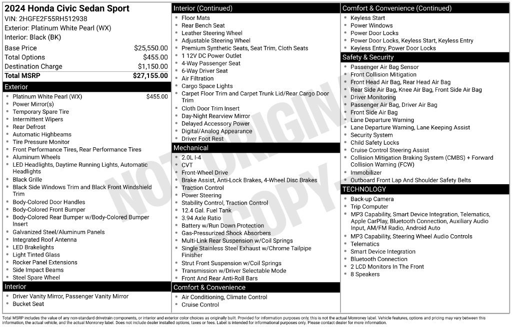 Used 2024 Honda Civic Sport image 6