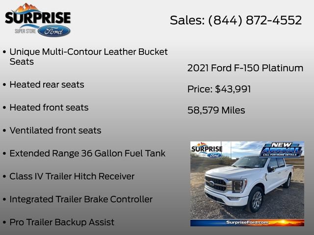 Used 2021 Ford F150 Platinum w/ Equipment Group 701A High AWD/4WD image 19