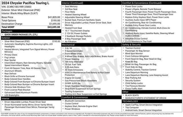 Used 2024 Chrysler Pacifica Touring-L image 8