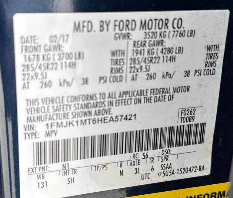 Used 2017 Ford Expedition EL Platinum AWD/4WD image 9