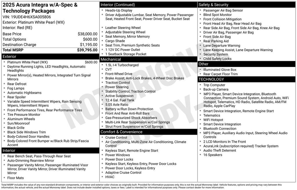 Used 2025 Acura Integra A-Spec w/ Technology Package FWD image 3