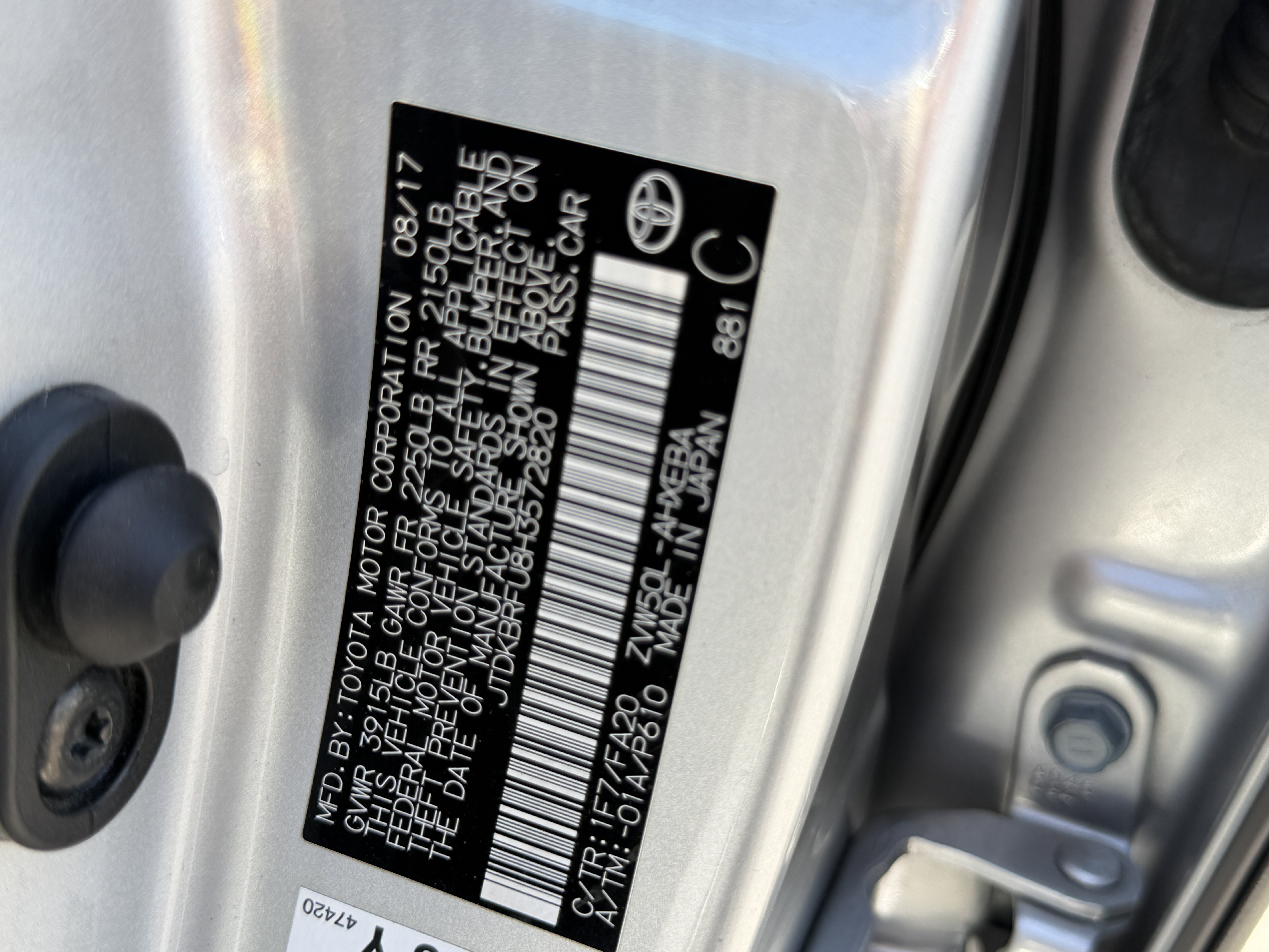 Used 2017 Toyota Prius Two w/ Prius Two Safety Plus Package FWD image 28