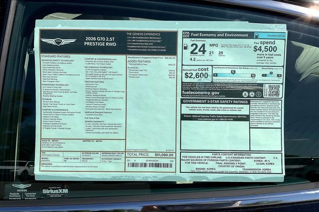 New 2026 Genesis G70 2.5T Prestige image 14