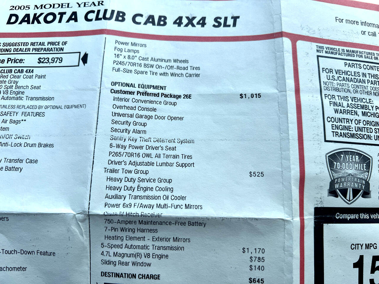 Used 2005 Dodge Dakota SLT image 28