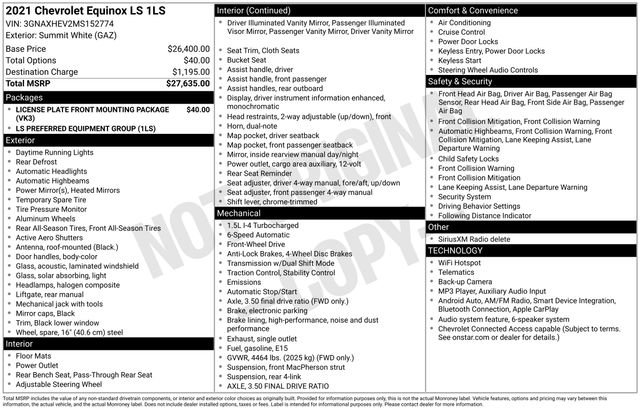 Certified 2021 Chevrolet Equinox LS FWD image 5