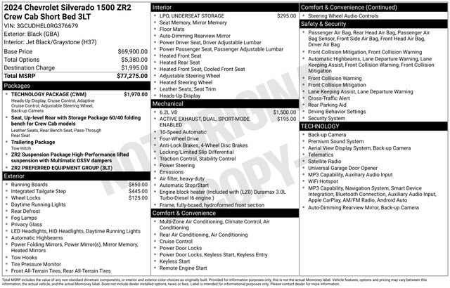 Used 2024 Chevrolet Silverado 1500 ZR2 w/ Technology Package AWD/4WD image 38