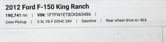 Used 2012 Ford F150 King Ranch w/ Off Road Pkg AWD/4WD image 22