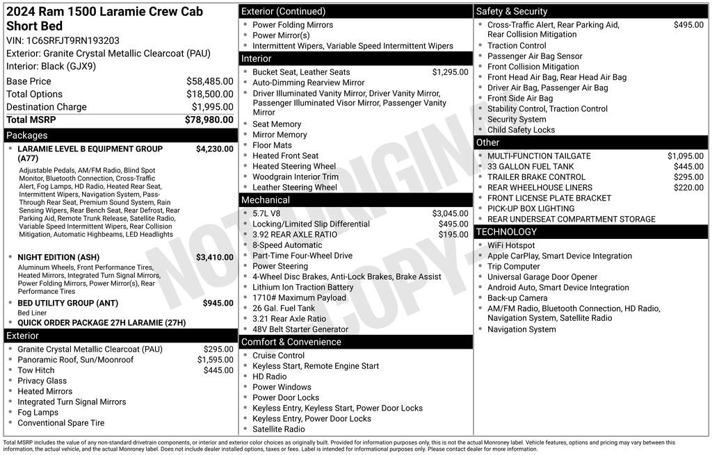 Used 2024 RAM 1500 Laramie AWD/4WD image 44