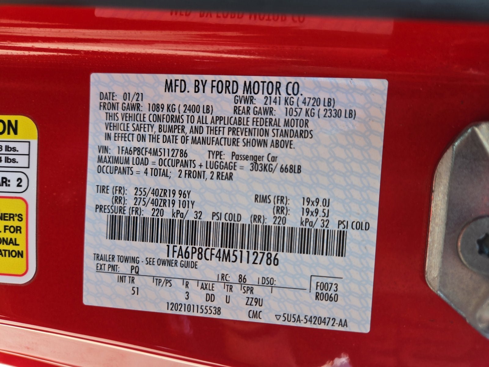 Used 2021 Ford Mustang GT Premium w/ GT Performance Package RWD image 27