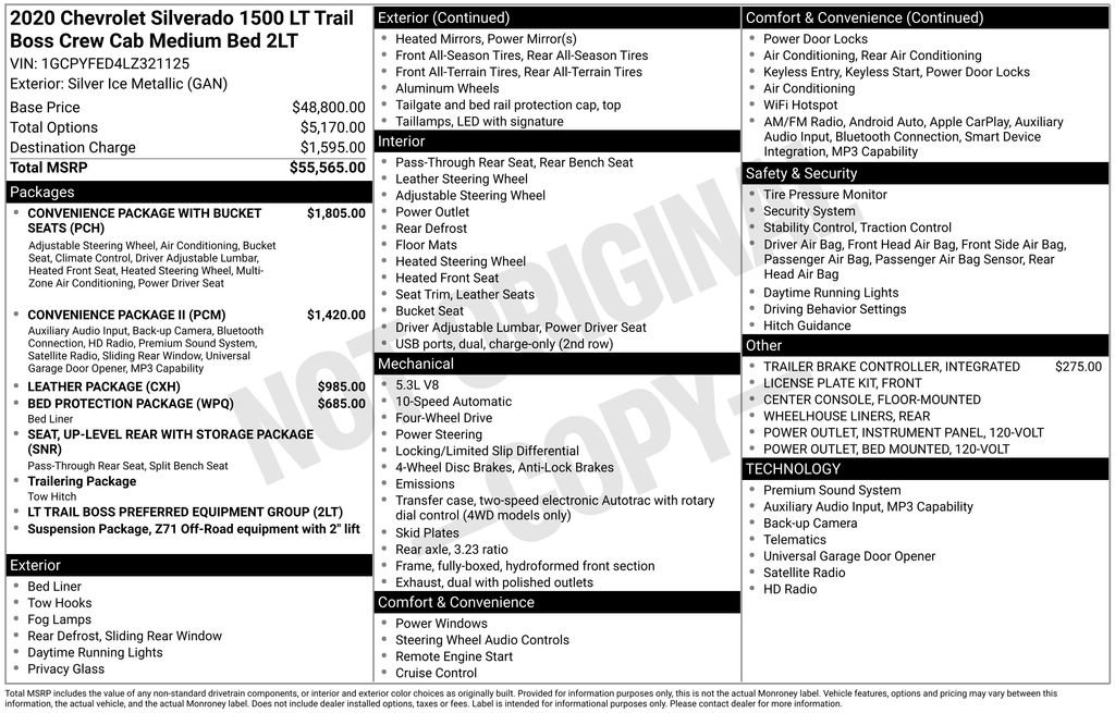 Used 2020 Chevrolet Silverado 1500 LT Trail Boss AWD/4WD image 3