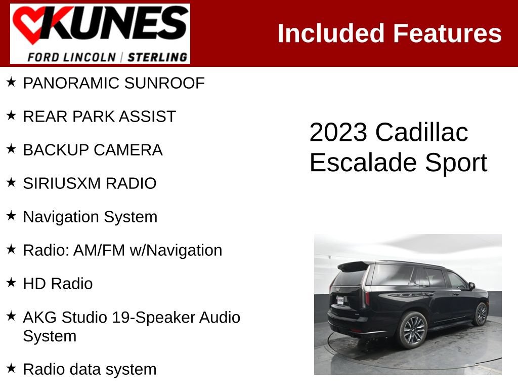 Used 2023 Cadillac Escalade Sport w/ Touring Package AWD/4WD image 3