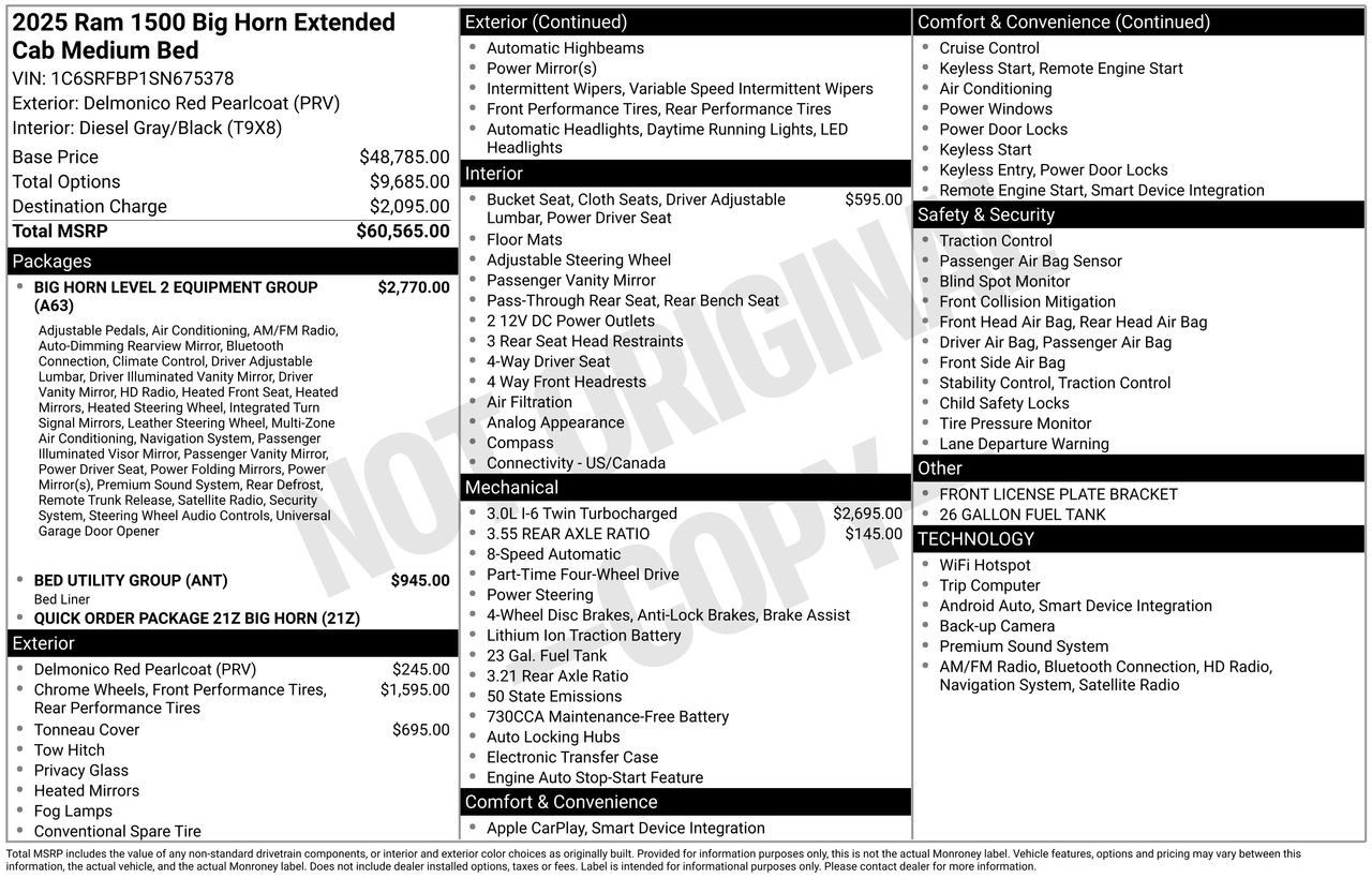 Used 2025 RAM 1500 Big Horn AWD/4WD image 53