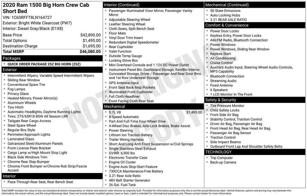 Certified 2020 RAM 1500 Big Horn image 6