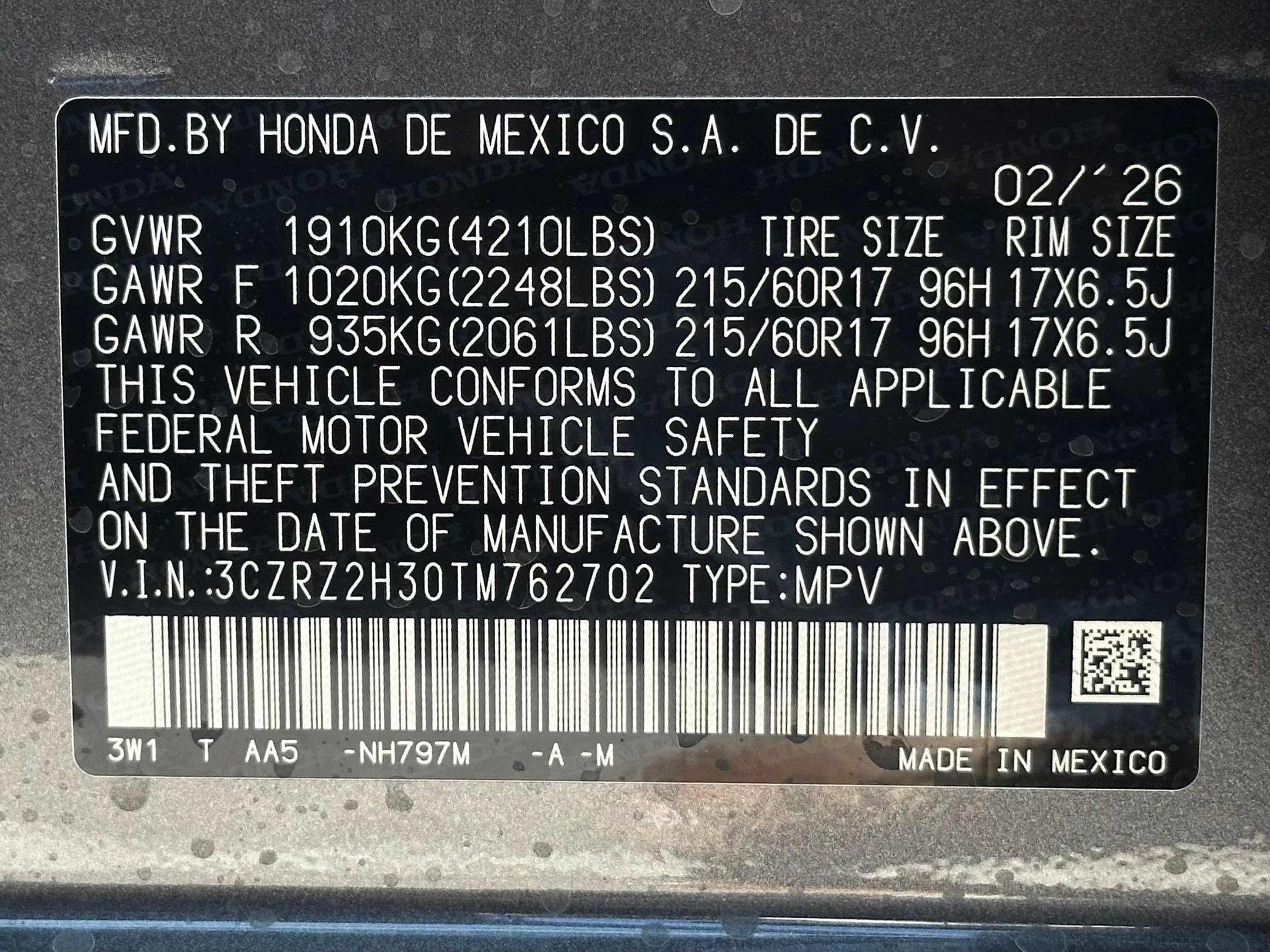New 2026 Honda HR-V LX image 20