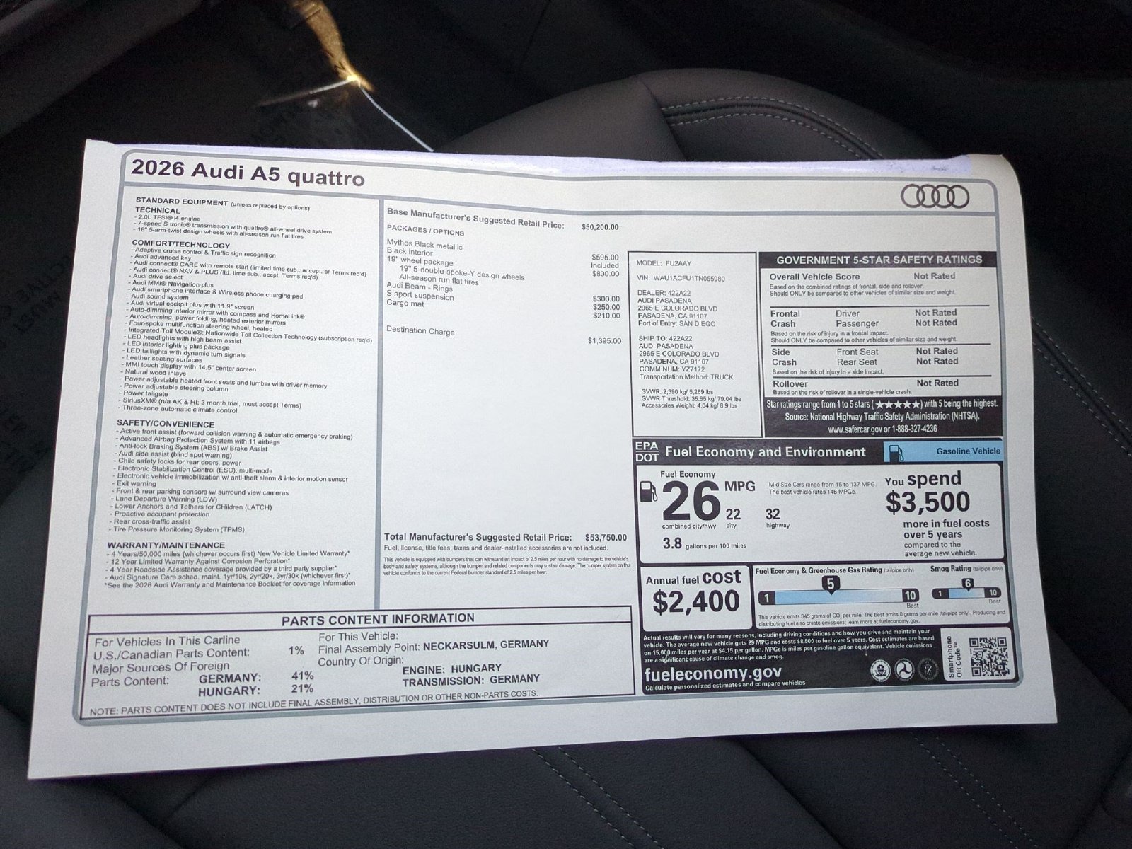 New 2026 Audi A5 Premium AWD/4WD image 18