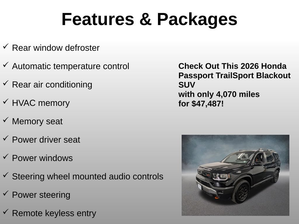 Certified 2026 Honda Passport TrailSport image 8
