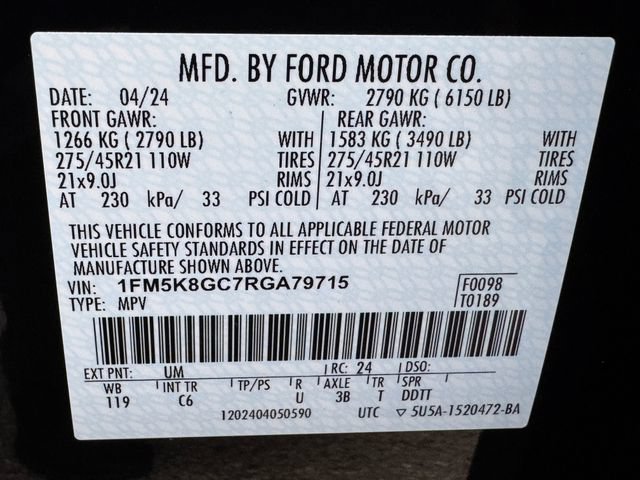 Used 2024 Ford Explorer ST w/ Equipment Group 401A AWD/4WD image 33