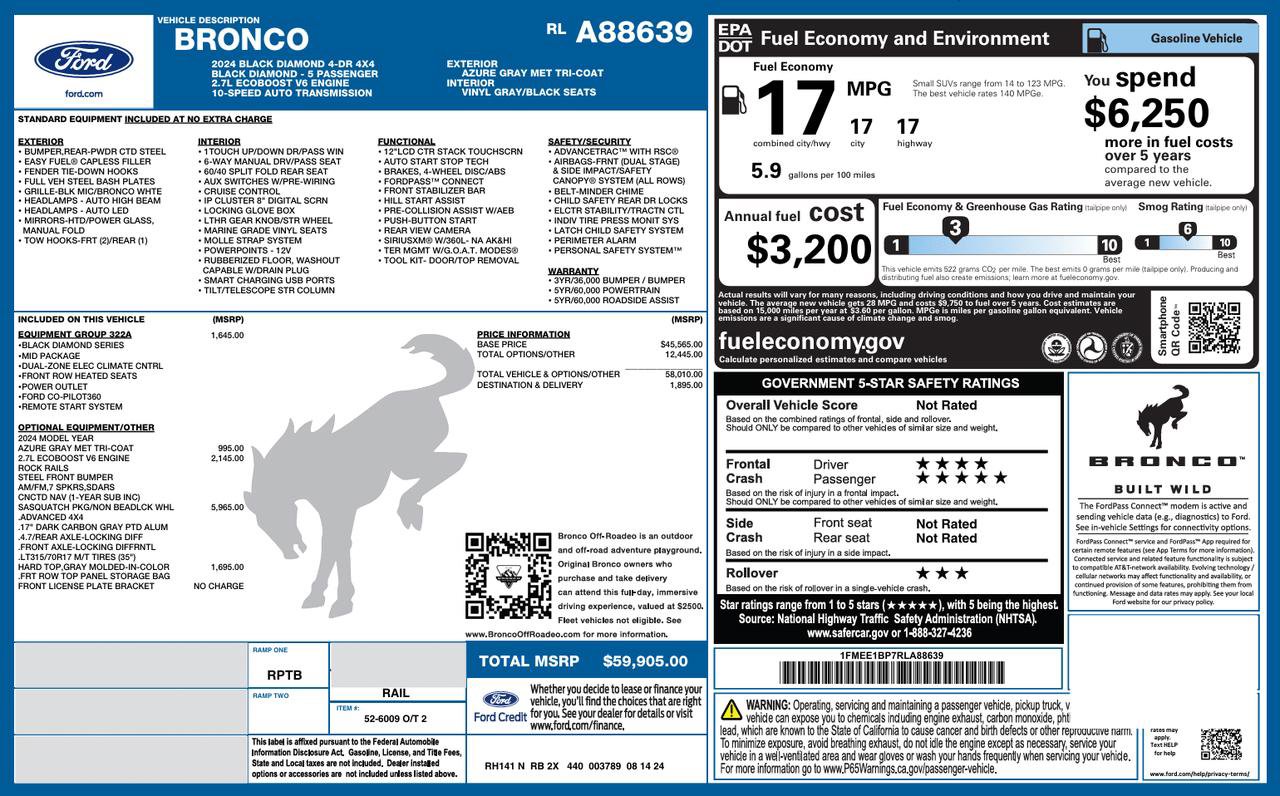 Used 2024 Ford Bronco Black Diamond image 48