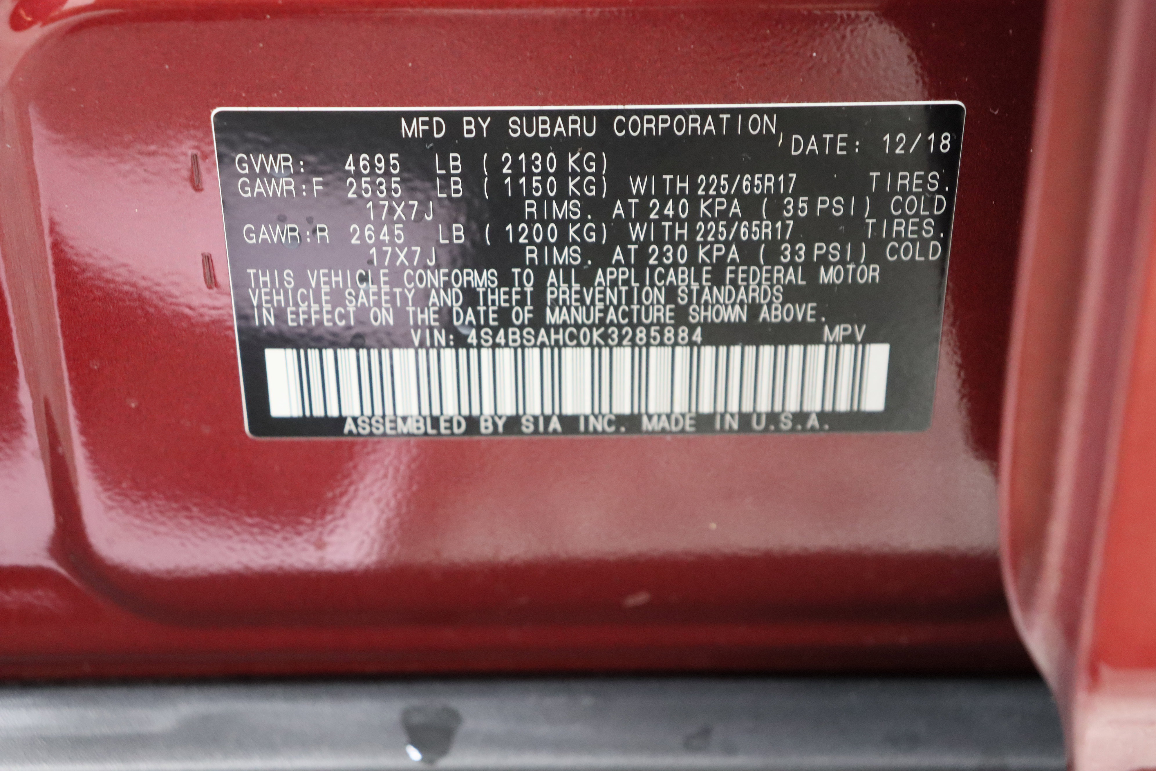 Used 2019 Subaru Outback 2.5i Premium image 43