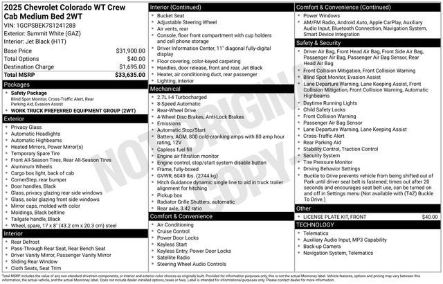 Used 2025 Chevrolet Colorado W/T RWD image 18