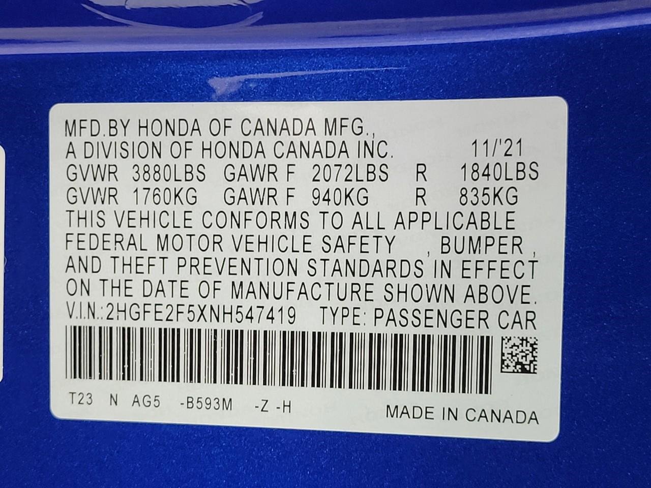 Used 2022 Honda Civic Sport image 28